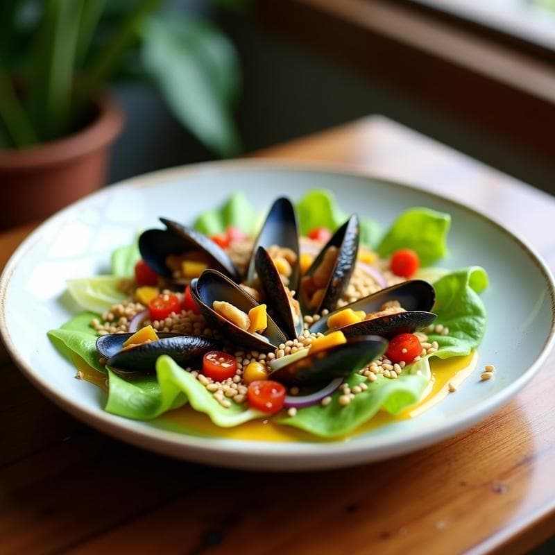 Ensalada de Mejillones al Vapor con Vinagreta de Mango: Receta Peruana Alta en Omega-3