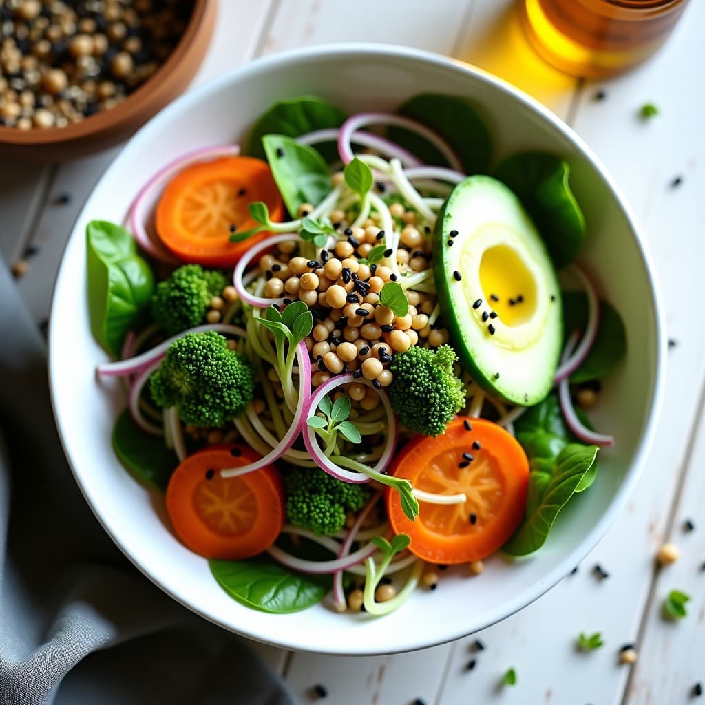 Ensalada de Microgreens y Sprouts con Aderezo de Aceite de CBD: Receta Superfoods Crudivegana