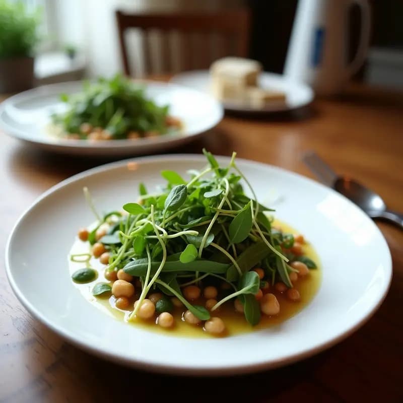 Ensalada de microgreens con Vinagreta de Mostaza de Dijon y Aceite de Nueces: Receta Keto en 5 Minutos