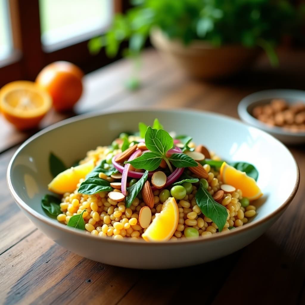 Ensalada de Mijo y Berros con Vinagreta de Cítricos y Azafrán: Receta Árabe Detox