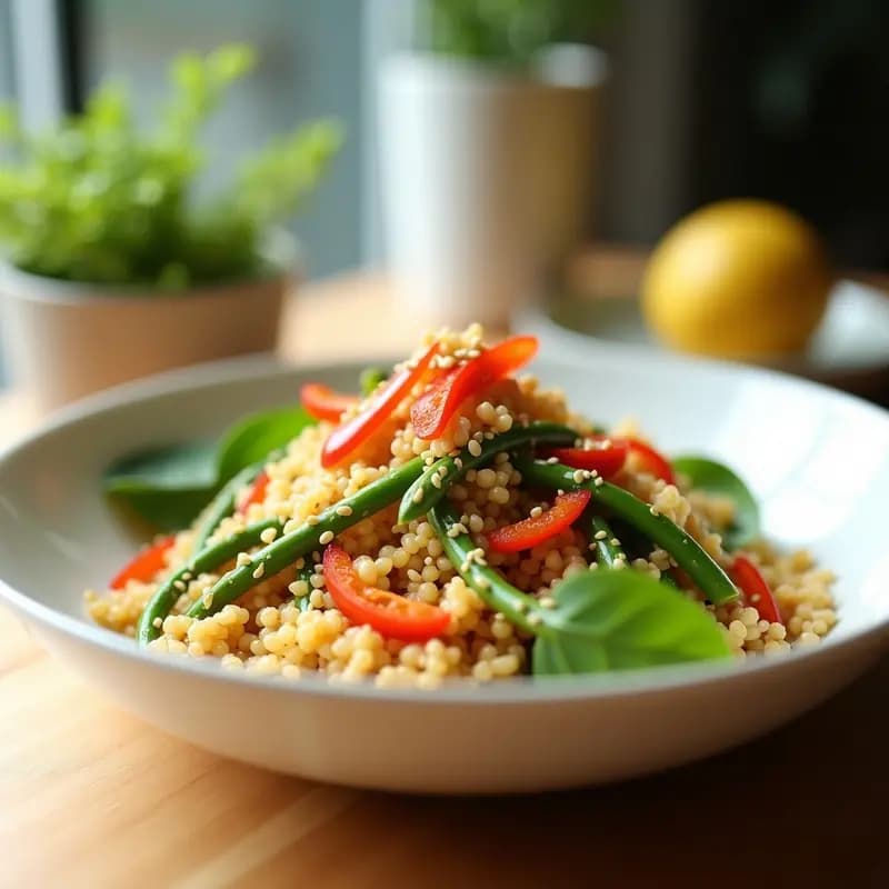 Ensalada de Mijo y Espárragos Blancos con Vinagreta de Yuzu: Receta Japonesa Sin Gluten