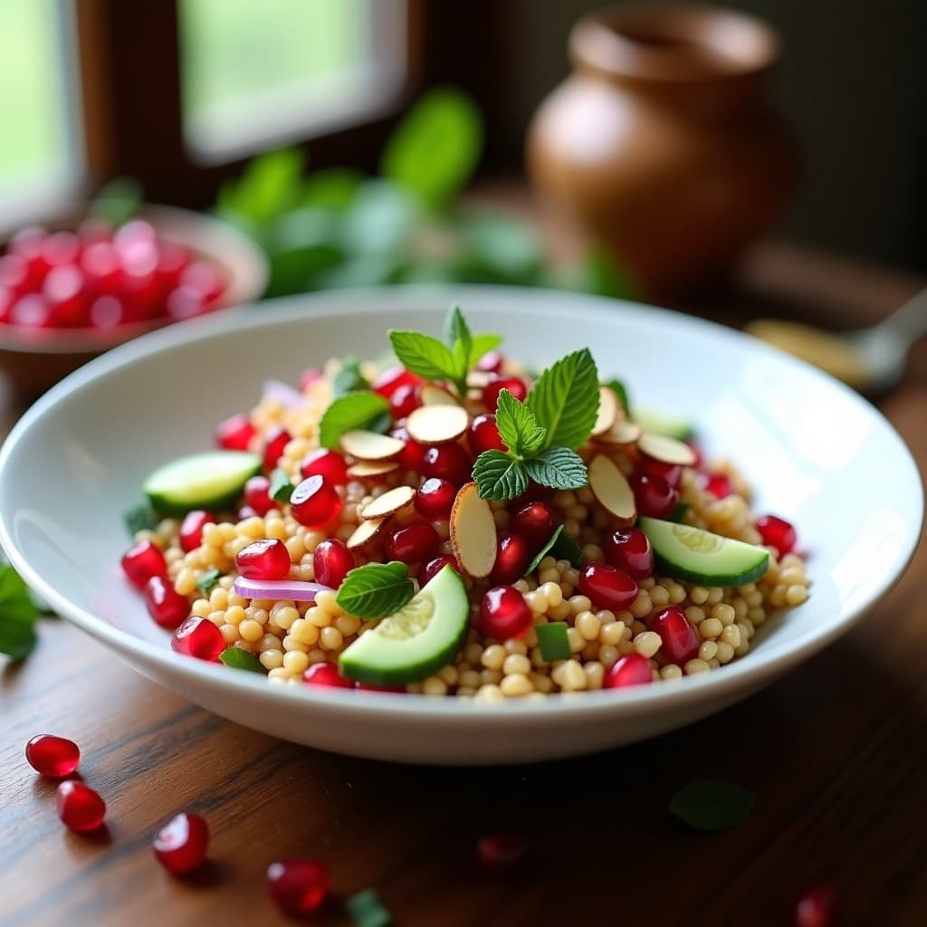 Ensalada de Mijo y Granadas con Vinagreta de Granada: Receta Persa Vegana y Crudivegana