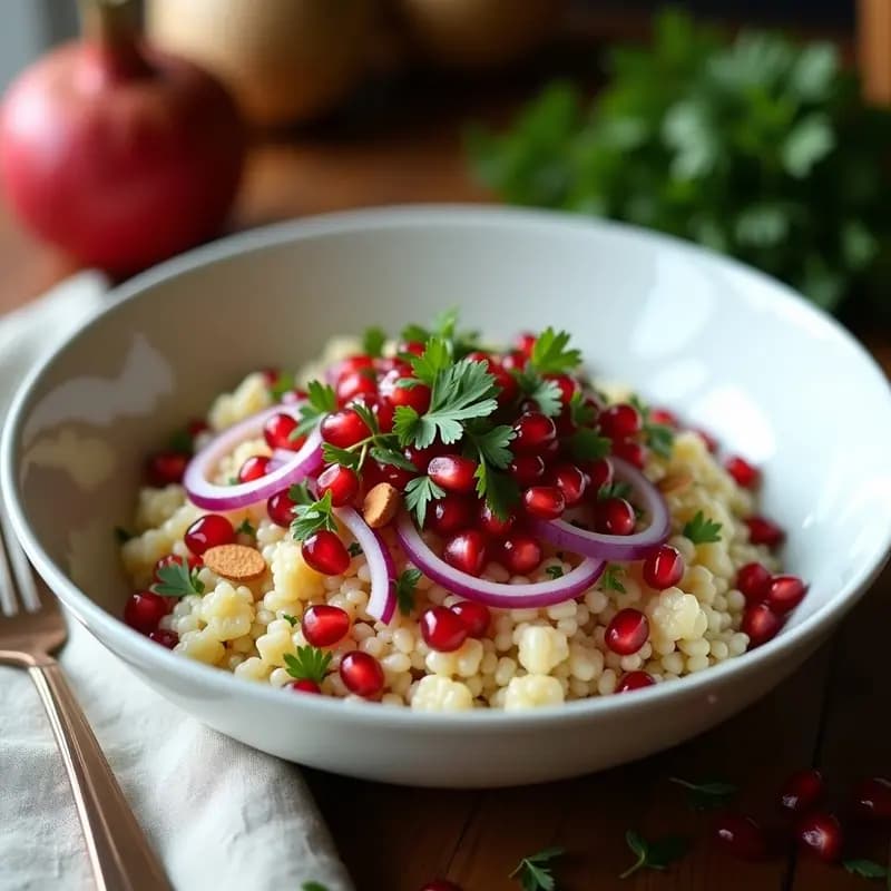 Ensalada de Mijo y Granados con Vinagreta de Granada: Receta Árabe Alta en Hierro