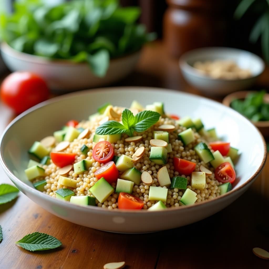 Ensalada de Mijo, Pepino y Hierbabuena: Receta Egipcia Fresca y Ligera
