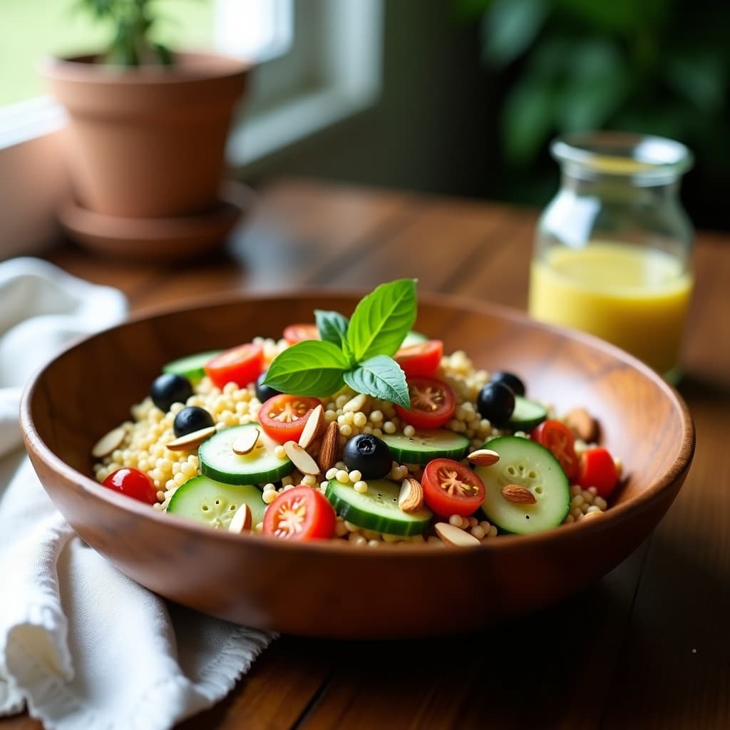 Ensalada de Mijo con Pepino y Hierbas Provenzales: Receta Francesa Vegana y Sin Gluten