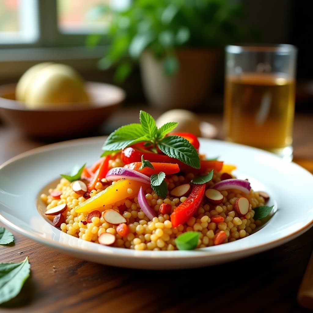 Ensalada de Mijo y Pimiento Asado con Vinagreta de Zumaque: Receta Turca Sin Gluten