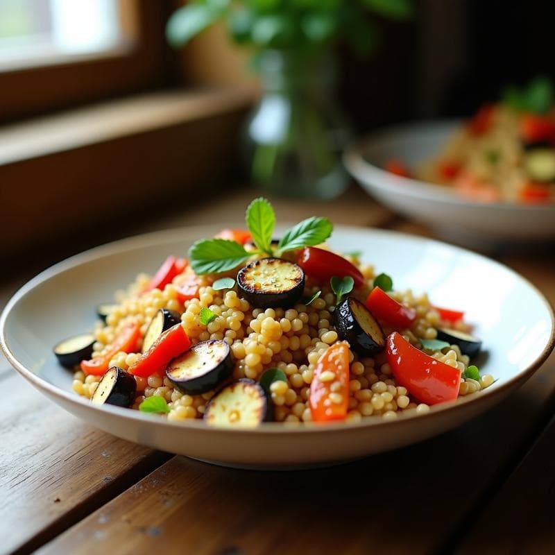 Ensalada de Mijo y Verduras Ahumadas con Aderezo de Tahini: Receta Vegana y Sin Gluten