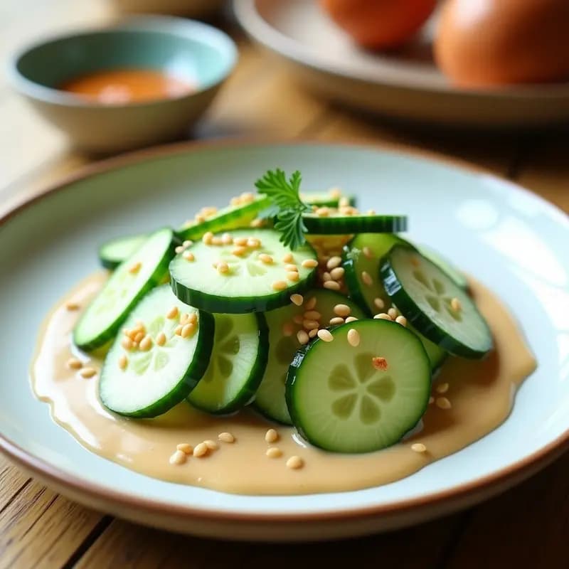 Ensalada de Miso y Pepino con Sésamo Tostado: Receta Japonesa Crudivegana