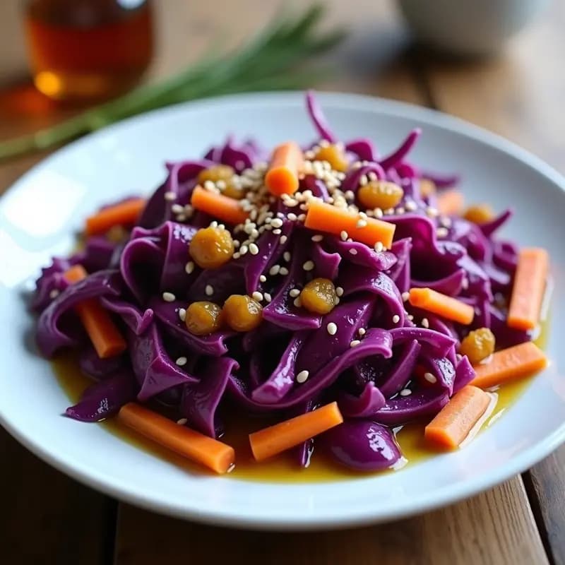 Ensalada Morada de Col Rubia y Pasas: Receta Antioxidante y Sin Cocinar en 10 Minutos