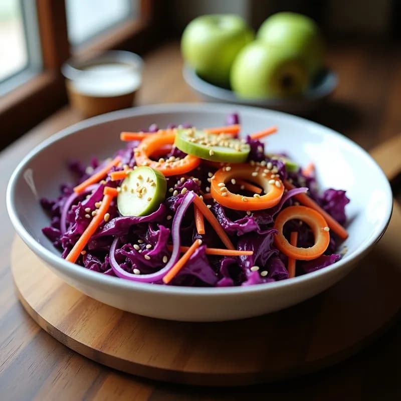 Ensalada Morada de Col Rubia: Receta con Vinagreta de Mostaza y Miel en 10 Minutos