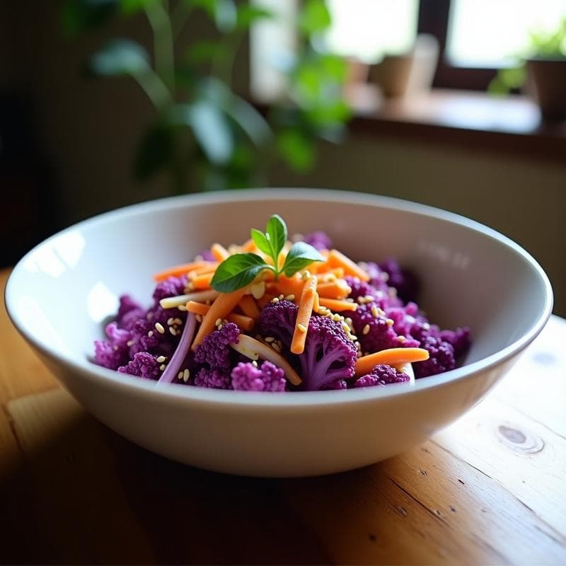Ensalada Morada de Coliflor y Cúrcuma: Receta Antiinflamatoria y Sin Cocinar en 10 Minutos