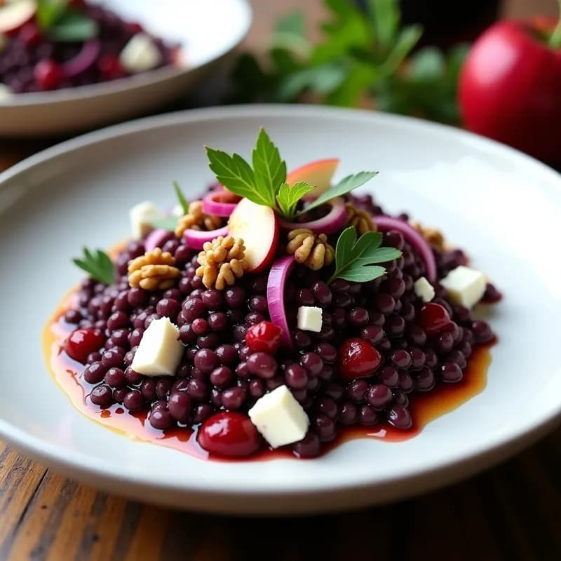 Ensalada Morada Gourmet: Receta con Lentejas Negras y Remolacha en 20 Minutos