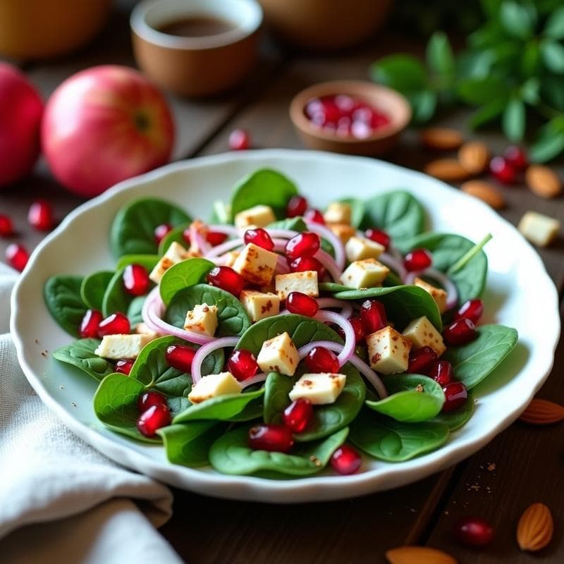 Ensalada Morena con Granada y Espinacas: Receta Andaluz con Toque Ácido y Dulce en 15 Minutos