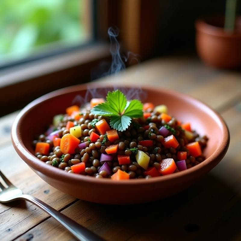 Ensalada Morena de Lentejas Ahumadas: Receta Única con Toque a Humo en 30 Minutos