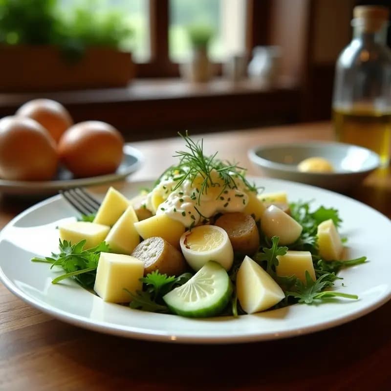Ensalada Morgenstern: Receta Alemana con Patata, Huevo y Trufa en 25 Minutos