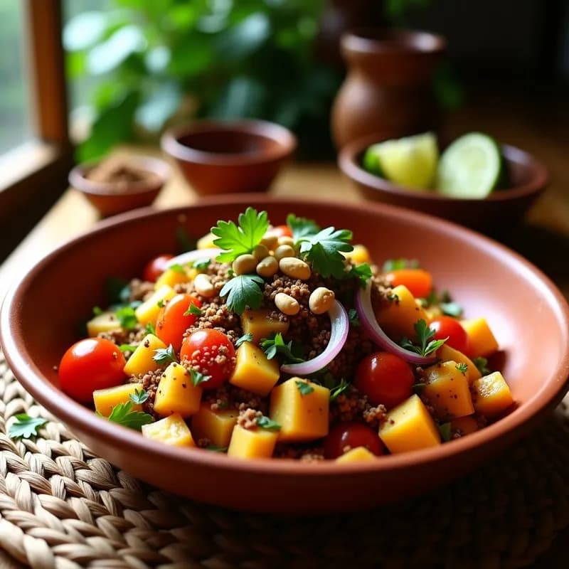 Ensalada Morro Quimbaya con Café Colombiano: Receta Única y Energizante en 15 Minutos