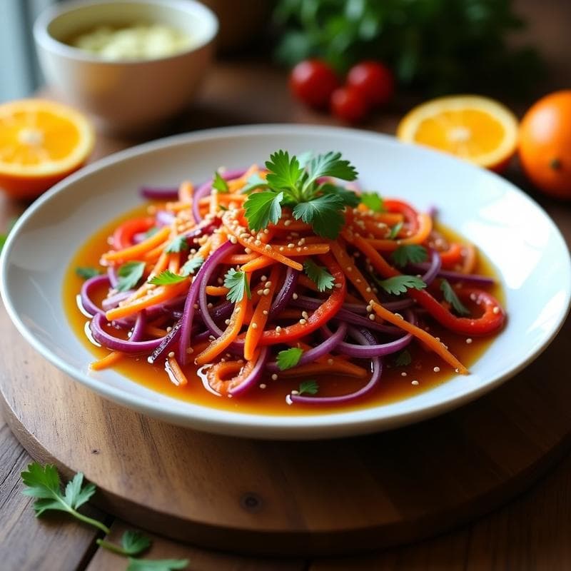 Ensalada de Ñame Morro con Vinagreta de Naranja: Receta Antillana Sin Cocción en 15 Minutos