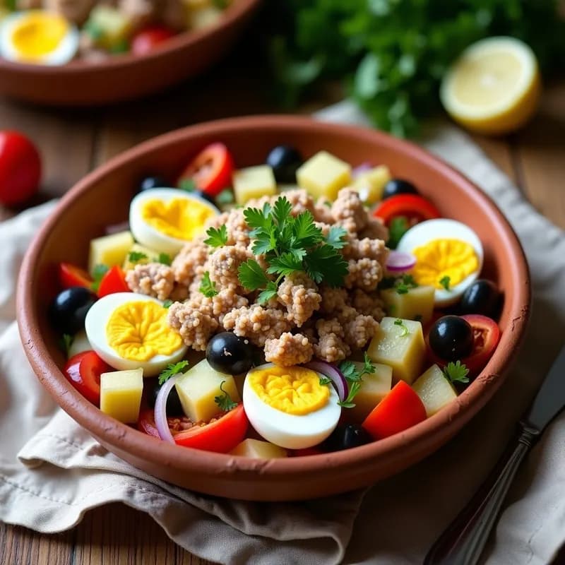 Ensalada Moruna de Atún y Huevos: Receta en Olla a Presión en 10 Minutos