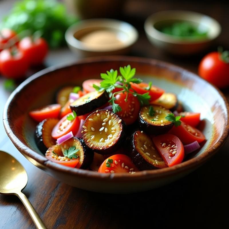 Ensalada Moruna de Berenjena en Airfryer: Receta Árabe Express con Especias y Toque Ahumado