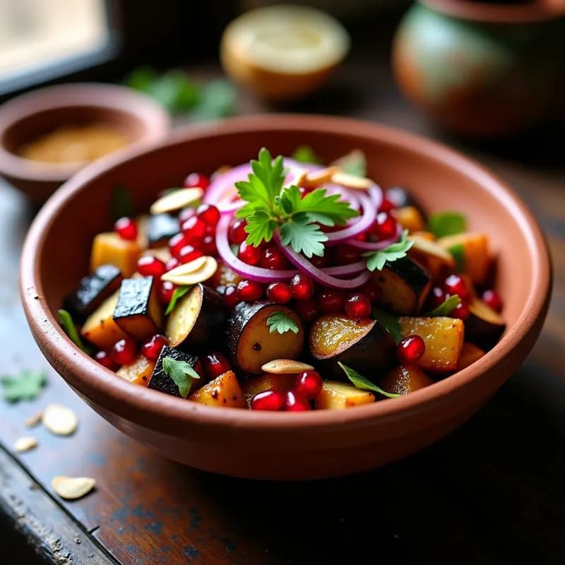 Ensalada Moruna de Berenjena Asada y Granada: Receta Rápida y Alta en Antioxidantes