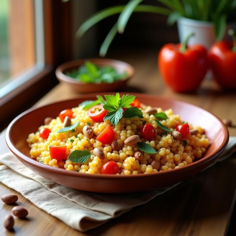 Ensalada Moruna de Cuscús con Pasas y Piñones: Receta Tradicional en 20 Minutos