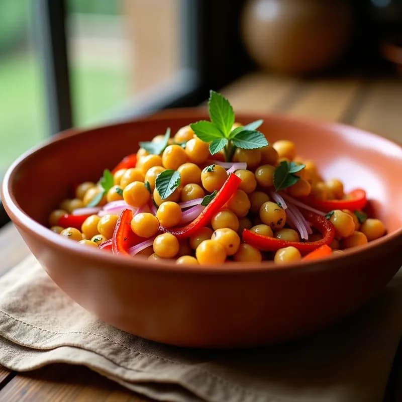Ensalada Moruna de Garbanzos y Pimiento Asado: Receta Auténtica y Sin Gluten