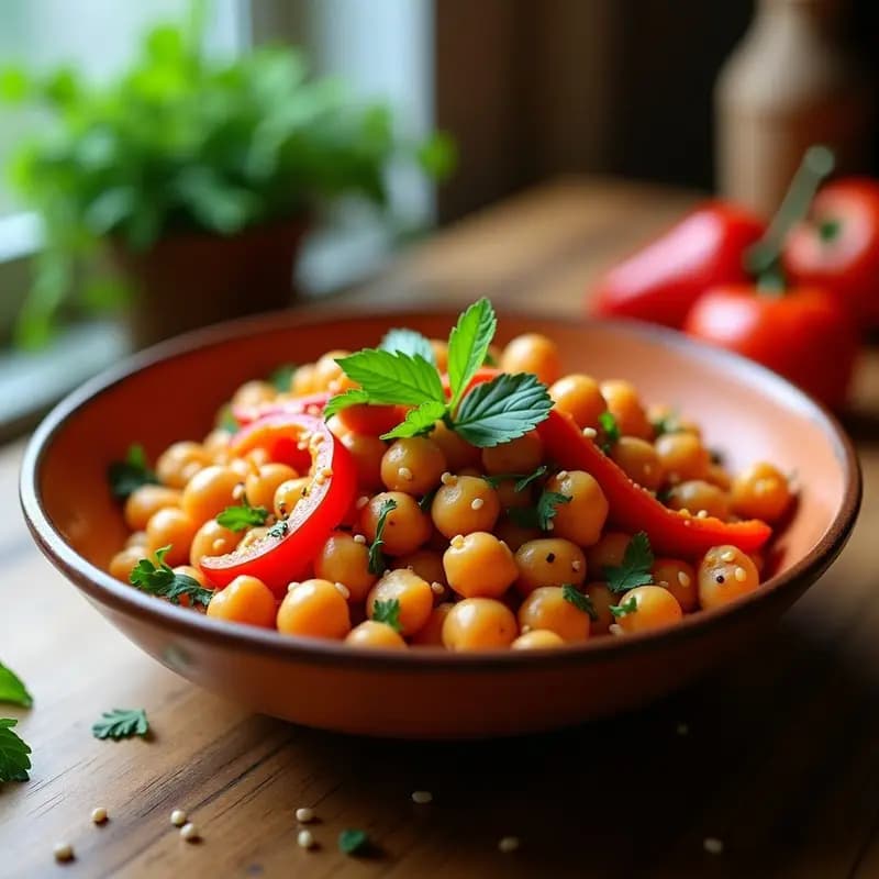 Ensalada Moruna de Garbanzos y Pimiento: Receta Tradicional con Pimentón en 15 Minutos