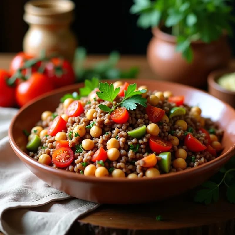 Ensalada Moruna de Legumbres y Trigo: Receta Tradicional Alta en Proteína