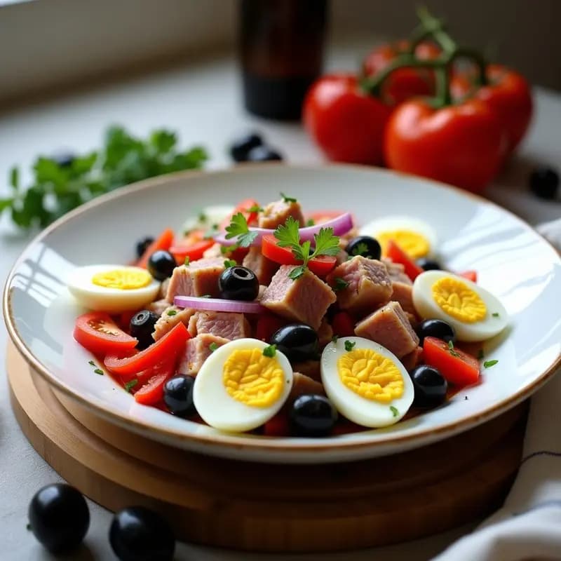 Ensalada Moruna con Ventresca y Huevos Duros: Receta Andaluz Tradicional en 15 Minutos