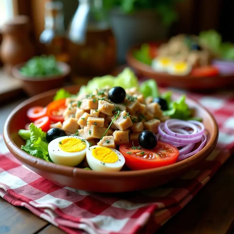 Ensalada murciana con atún, huevo y olivas: Plato fresco y lleno de proteínas