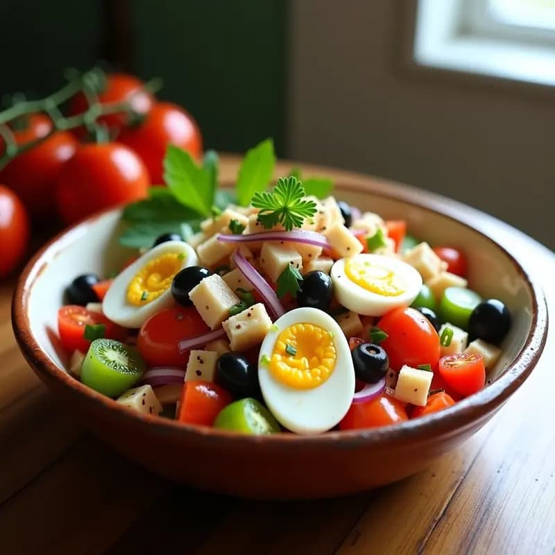 Ensalada Murciana con Bacalao Desalado y Huevo Duro: Receta Fresca para Verano