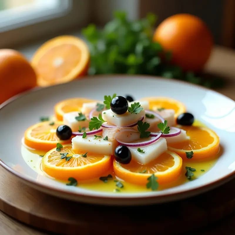 Ensalada de Naranja con Aceite de Oliva y Bacalao Desalado: Receta de Invierno con Toque Cítrico