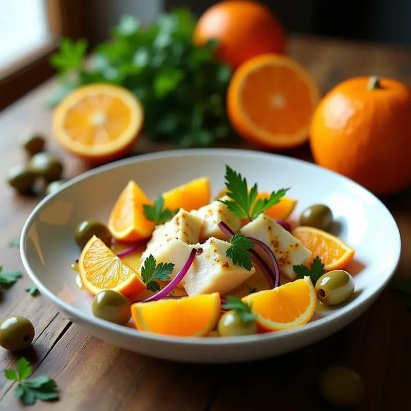 Ensalada de Naranja, Bacalao y Aceitunas: Entrante Navarro Fresco y Sin Cocción