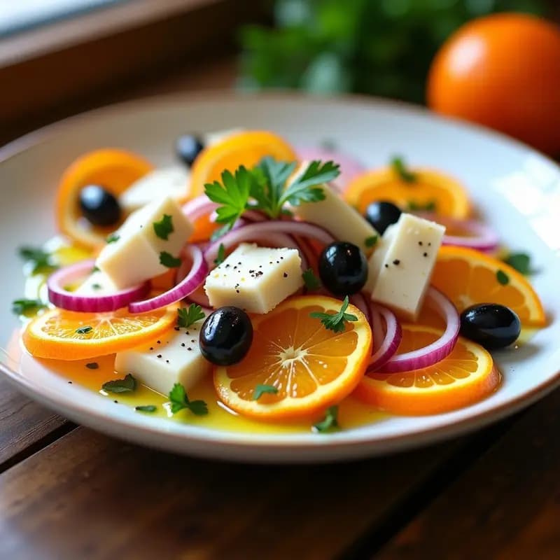 Ensalada de naranja, bacalao y cebolla morada: Plato refrescante y lleno de vitamina C