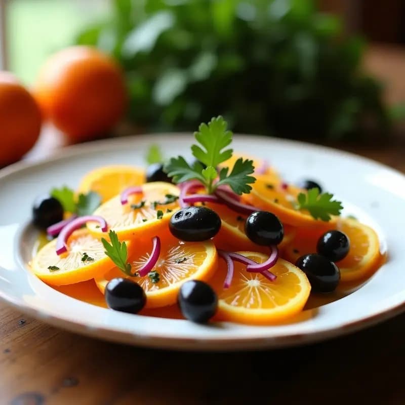 Ensalada de Naranjas con Aceitunas y Cebolla Morada: Receta Andaluz Dulce-Salada