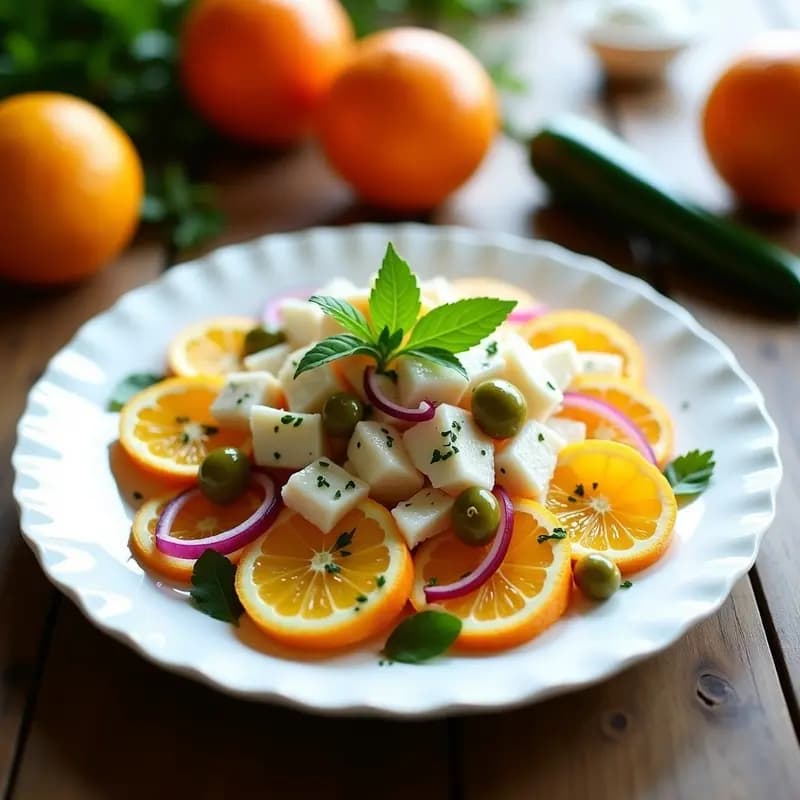 Ensalada de Naranjas con Bacalao Desalado y Aceitunas: Plato Típico de Invierno Andaluza