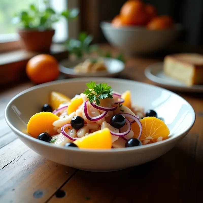 Ensalada de Naranjas con Bacalao Desalado y Cebolla Morada: Receta Refrescante de Invierno