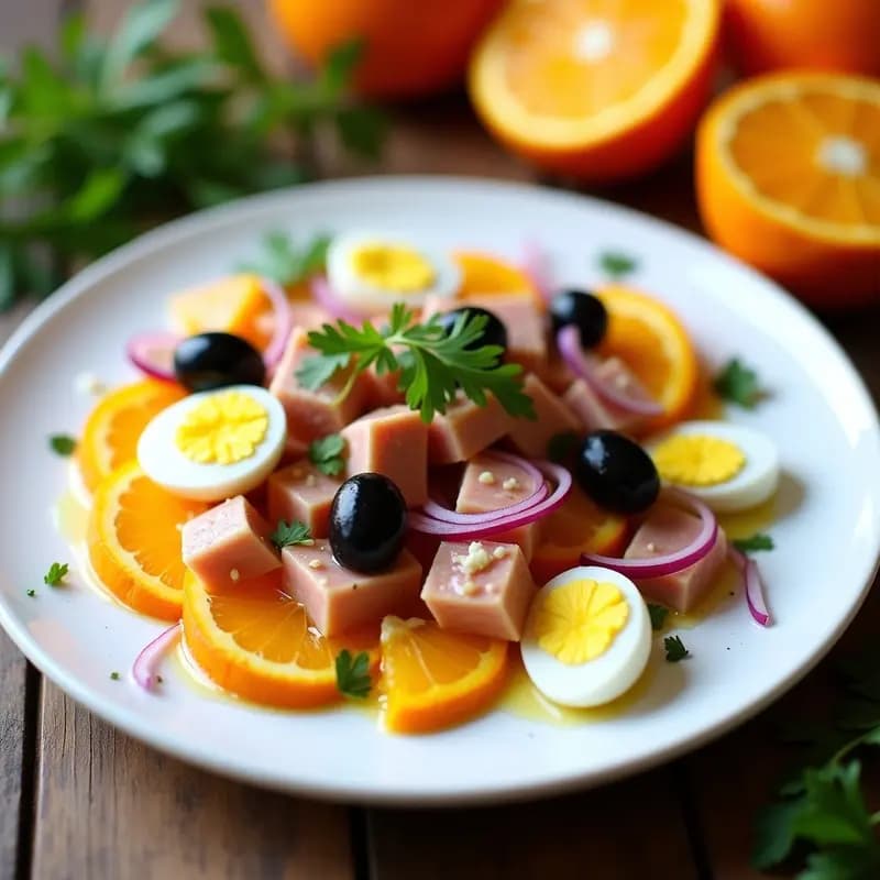 Ensalada de Naranjas con Ventresca y Aceitunas Negras: Receta Murciana Fresca y Nutritiva