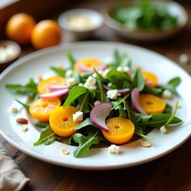 Ensalada de Níspero y Rúcula con Vinagreta de Vinagre de Sidra: Receta de Temporada Primaveral