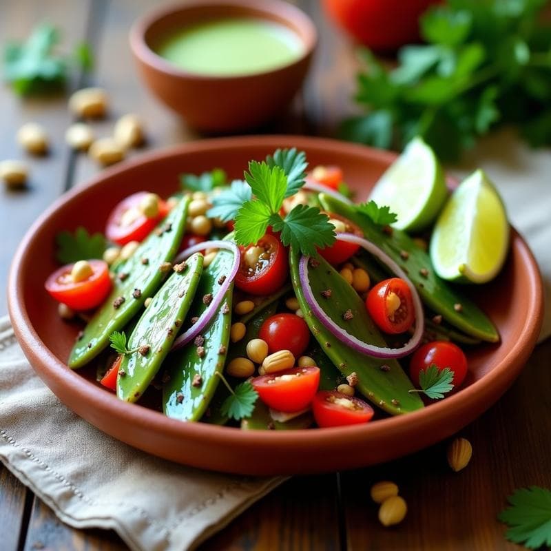 Ensalada de Nopales Asados con Cacahuetes y Vinagreta de Lima: Receta Mexicana Vegana y Sin Gluten