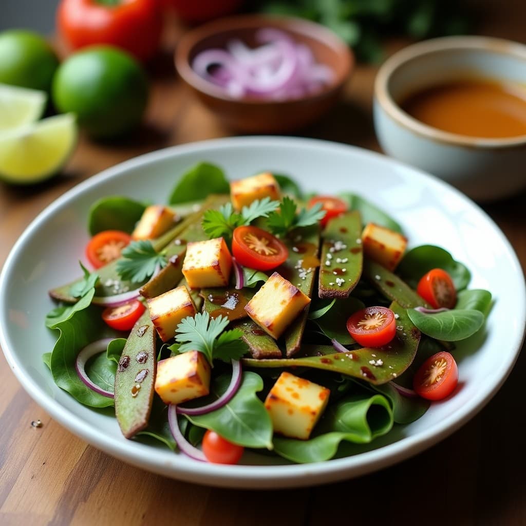 Ensalada de Nopales Asados con Queso Panela y Chipotle: Receta Mexicana Sin Gluten