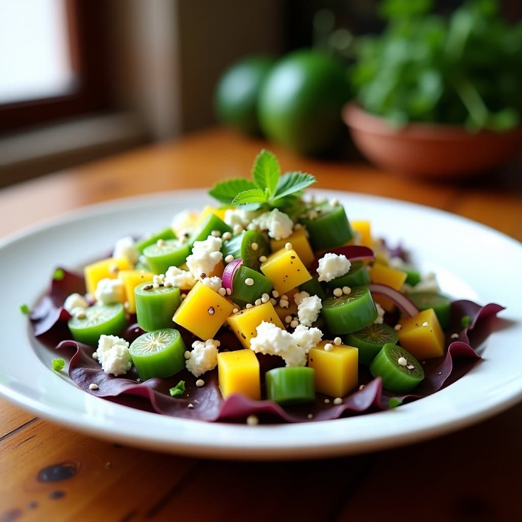 Ensaldada de Nopales con Granadilla y Queso Fresco: Receta Mexicana Detox