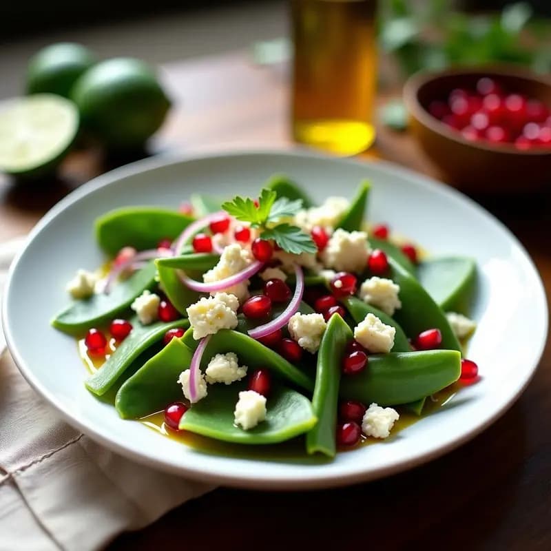 Ensalada de Nopales y Queso Feta con Vinagreta de Granada: Receta Mexicana Sin Cocinar y Baja en Calorías