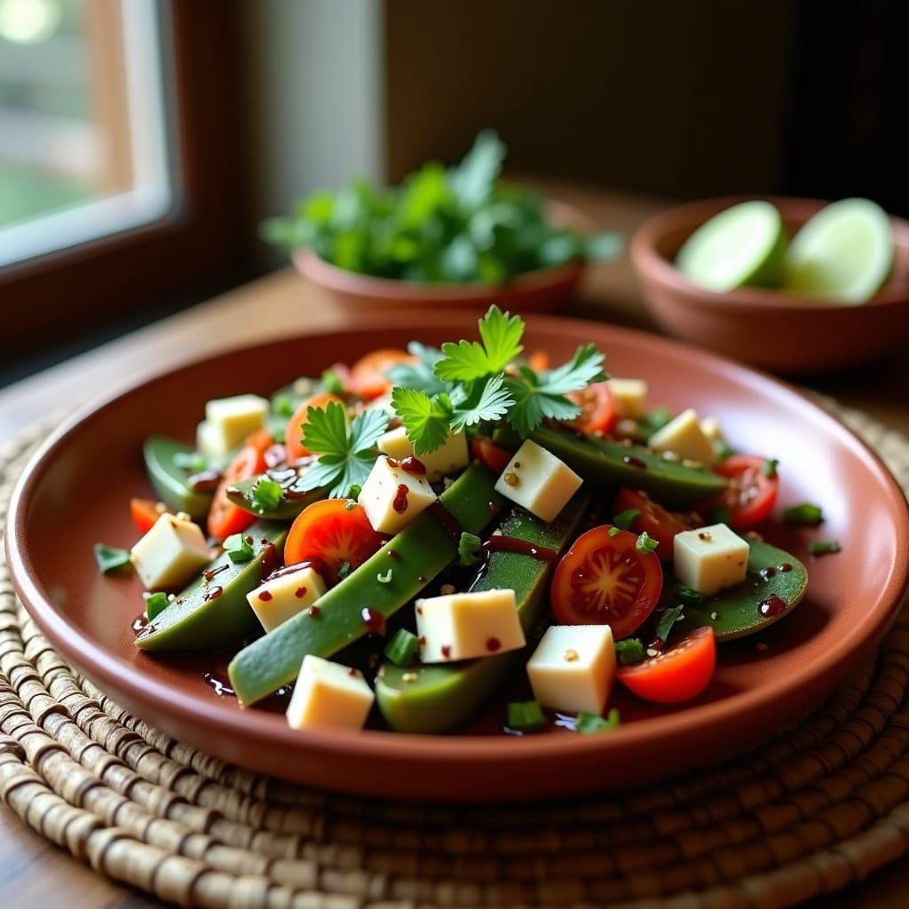 Ensalada de Nopales y Queso Panela con Aderezo de Chile Pasilla: Receta Mexicana Tradicional y Baja en Calorías