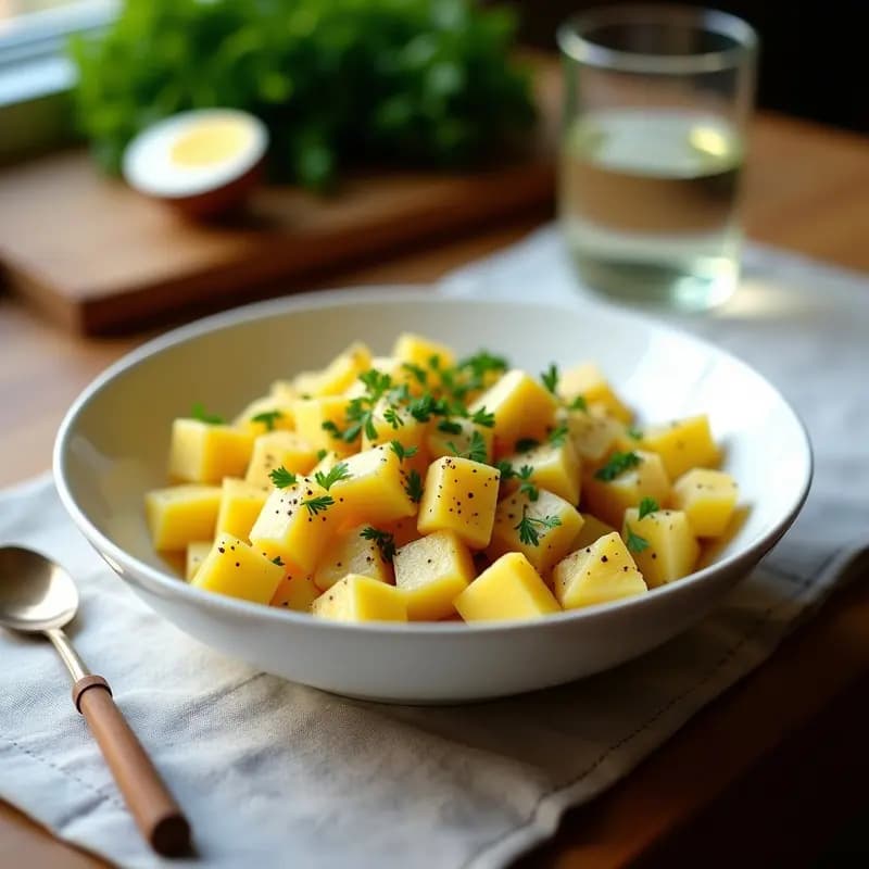 Ensalada de Papas Alemana con Vinagreta de Mostaza y Eneldo: Receta Tradicional sin Mayonesa