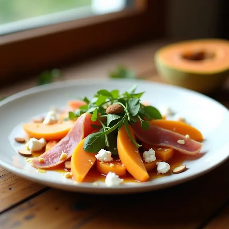 Ensalada de Papaya Madura y Jamón Serrano: Aperitivo Español Dulce y Salado