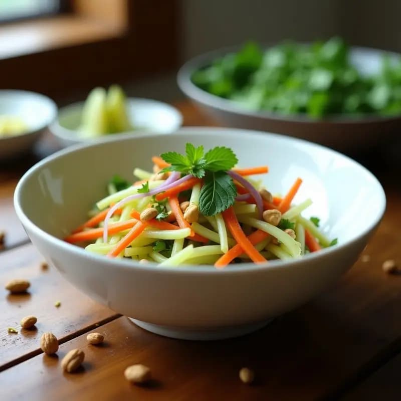 Ensalada de Papaya Verde y Cacahuate: Receta Vietnamita Vegana y Refrescante