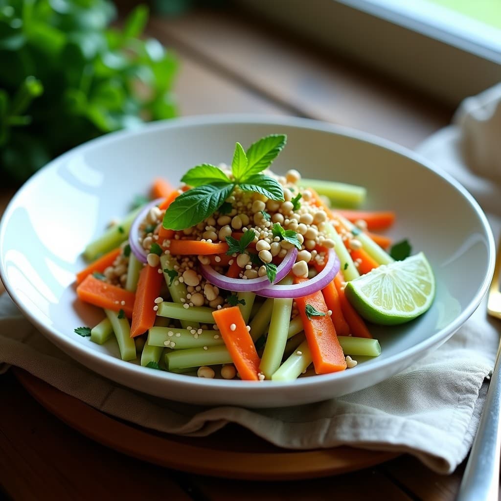 Ensalada de Papaya Verde y Cacahuates: Receta Tailandesa Crunchy y Fresca