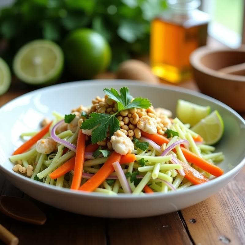Ensalada de Papaya Verde y Cangrejo: Receta Tailandesa con Aderezo de Limón y Miel