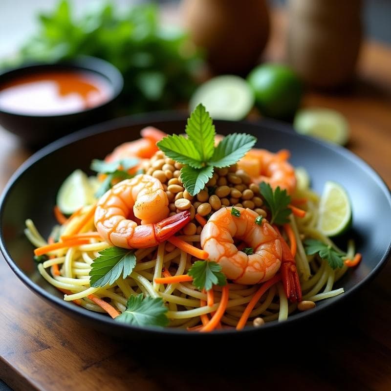Ensalada de Papaya Verde y Langostinos con Vinagreta de Tamarindo: Receta Vietnamita Fresca